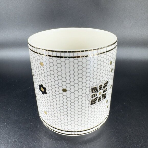 Anthropologie Bistro Tile Monogram Mosaic Letter C Porcelain Coffee Mug Cup - Picture 9 of 10